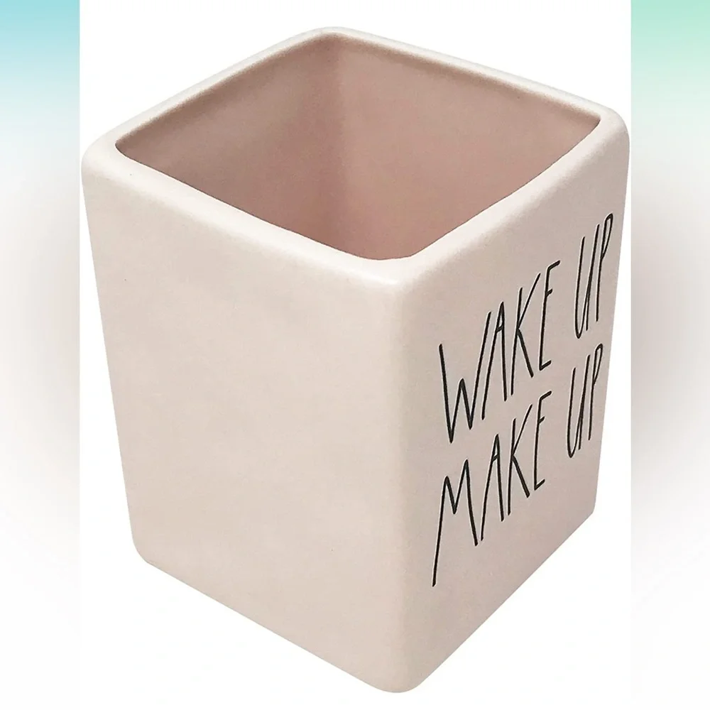 Rae Dunn Artisan Collection Wake Up Make Up Ceramic Storage Vessel